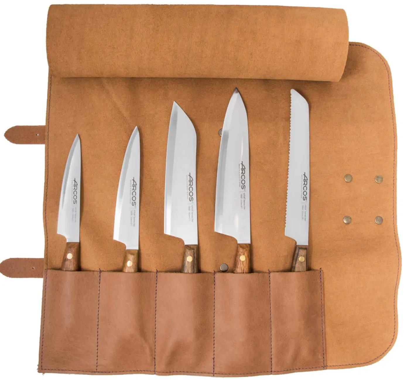 ARCOS Juegos De Hostelería|Bolsa de piel + 5 cuchillos Serie Nórdika