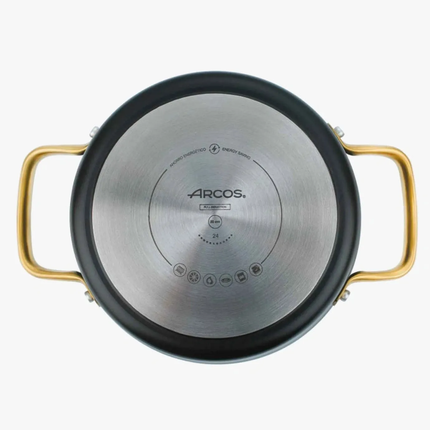 ARCOS Cacerolas|Cacerola Antiadherente Cerámico Serie Samoa Iconic Negro 20 Cm