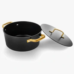 ARCOS Cacerolas|Cacerola Antiadherente Cerámico Serie Samoa Iconic Negro 24 Cm