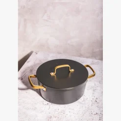 ARCOS Cacerolas|Cacerola Antiadherente Cerámico Serie Samoa Iconic Negro 24 Cm