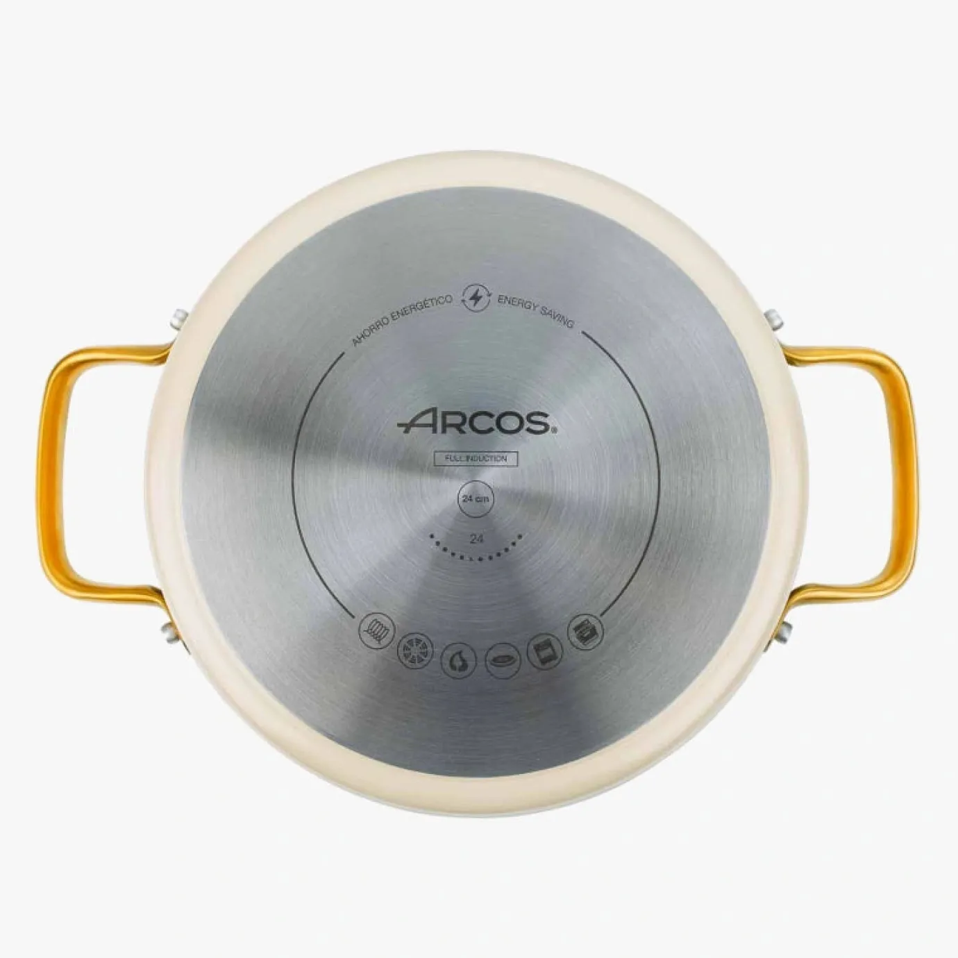 ARCOS Cacerolas|Cacerola Antiadherente Cerámico Serie Samoa Iconic Beige 24 Cm