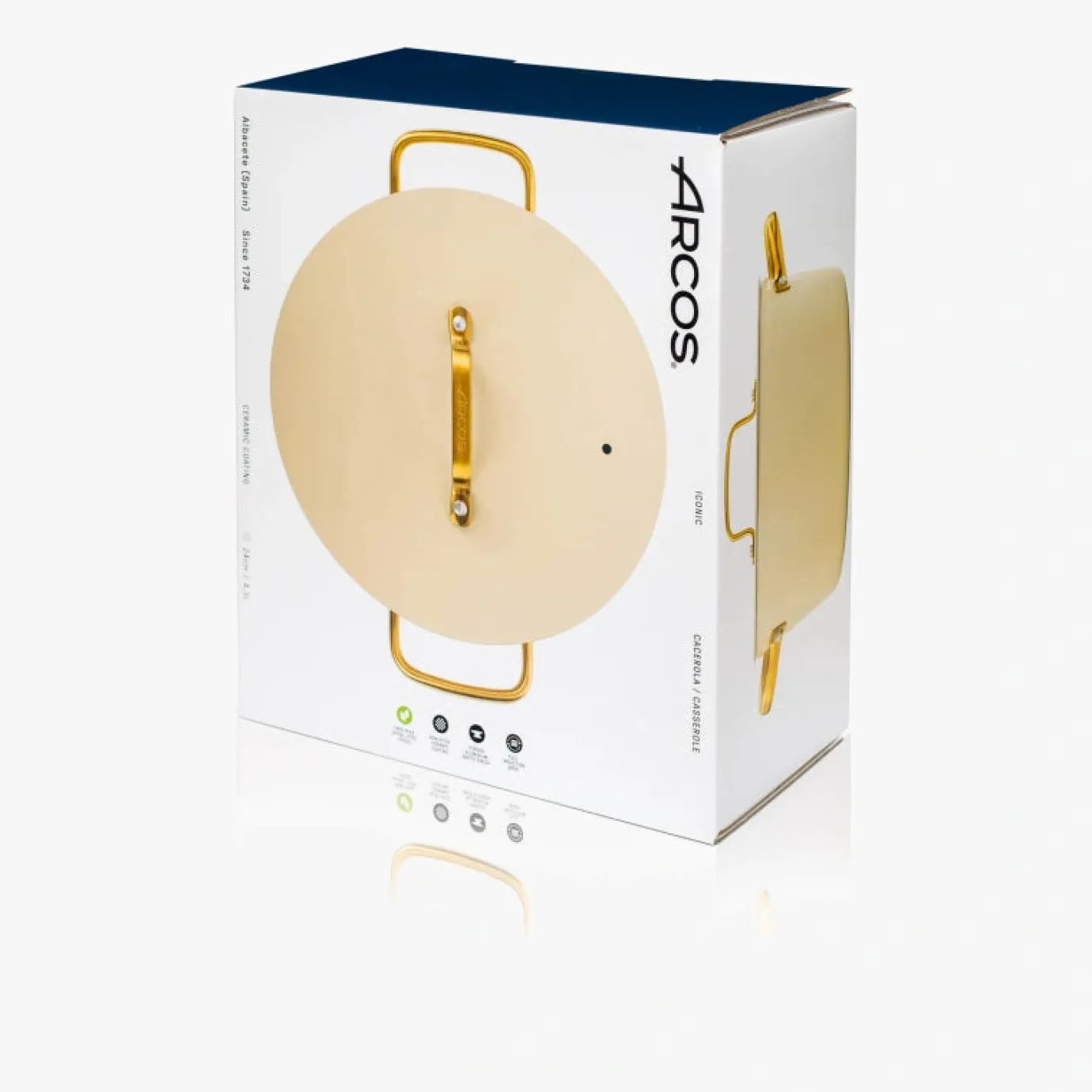 ARCOS Cacerolas|Cacerola Antiadherente Cerámico Serie Samoa Iconic Beige 24 Cm