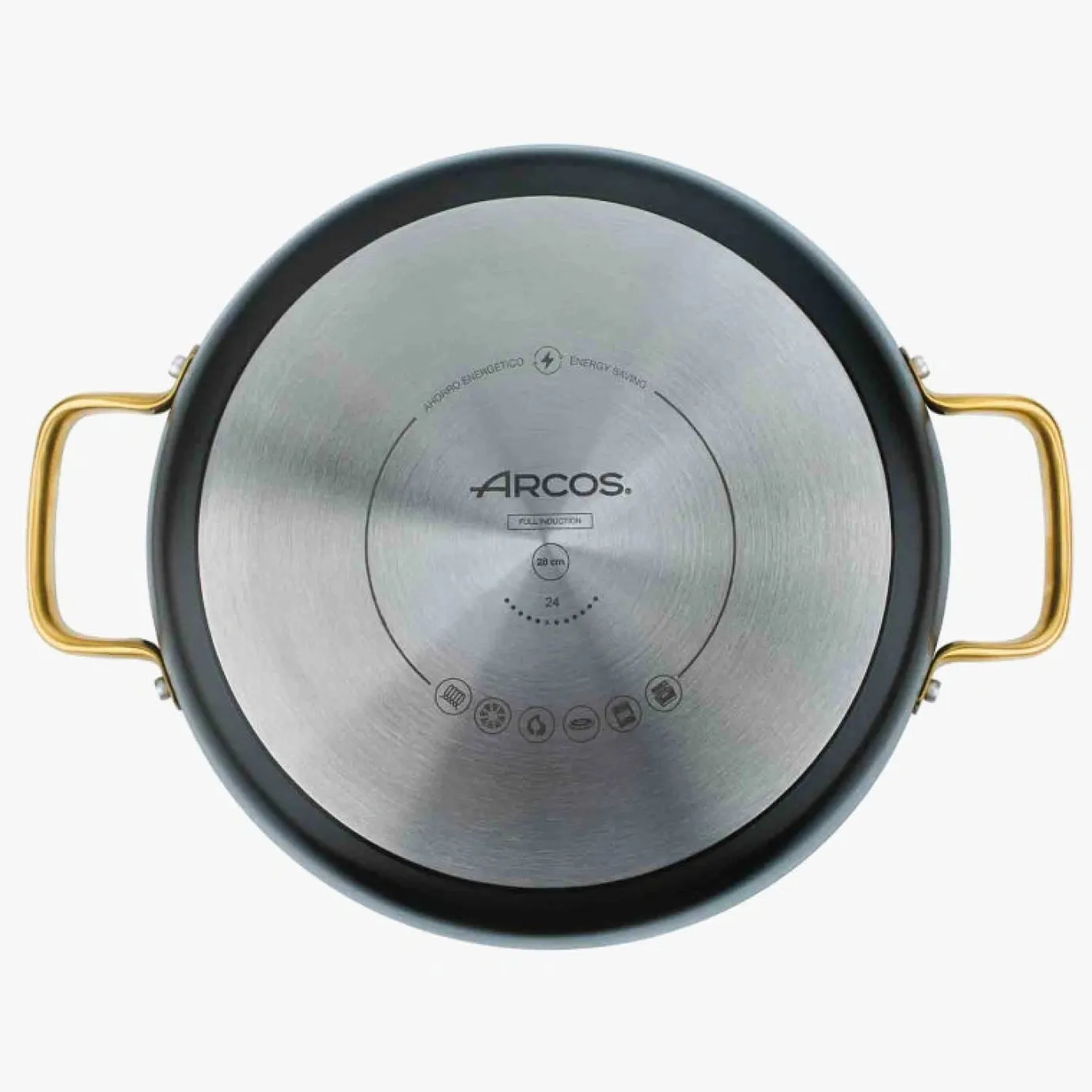 ARCOS Cacerolas|Cacerola Antiadherente Cerámico Serie Samoa Iconic Negro 28 Cm