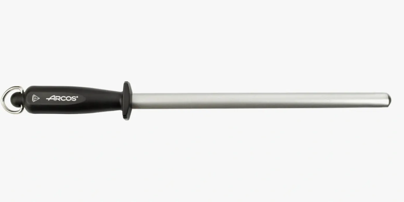 ARCOS Chairas|Chaira Ovalada de Acero al Carbono Recubierto de Diamante Color Negro 280 mm / 17 mm diámetro