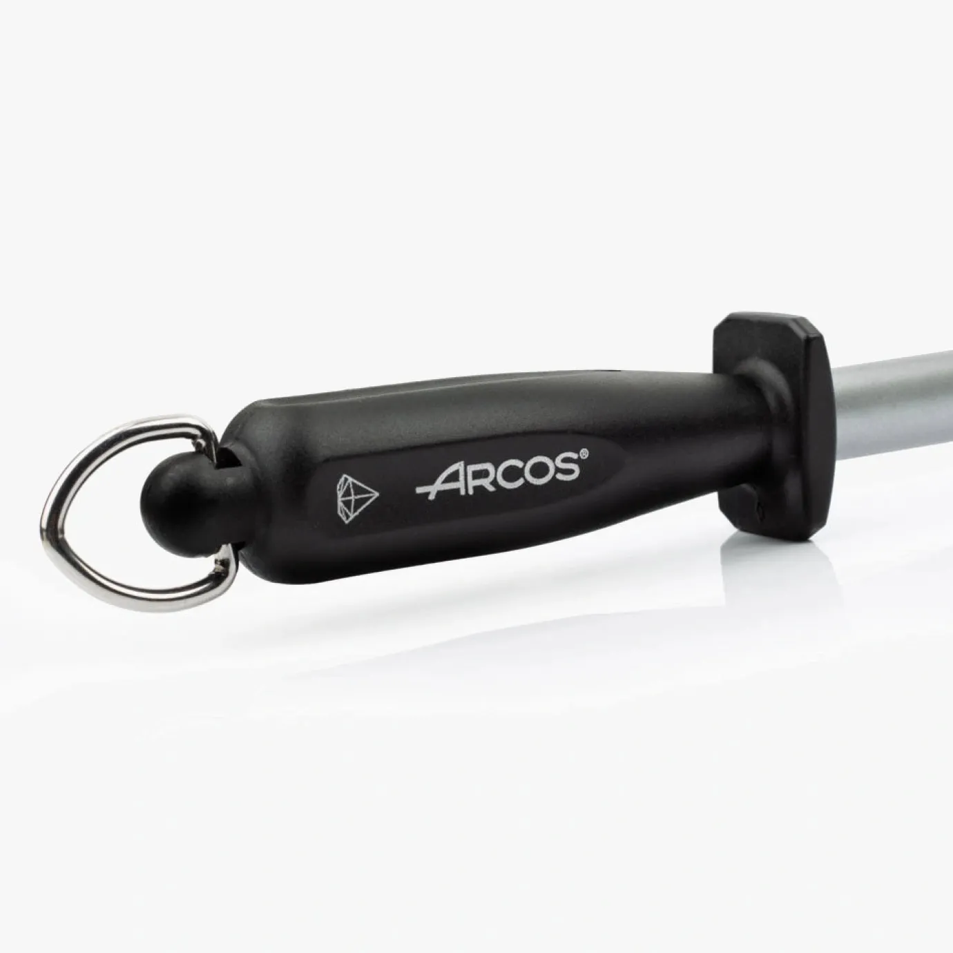 ARCOS Chairas|Chaira Ovalada de Acero al Carbono Recubierto de Diamante Color Negro 280 mm / 17 mm diámetro