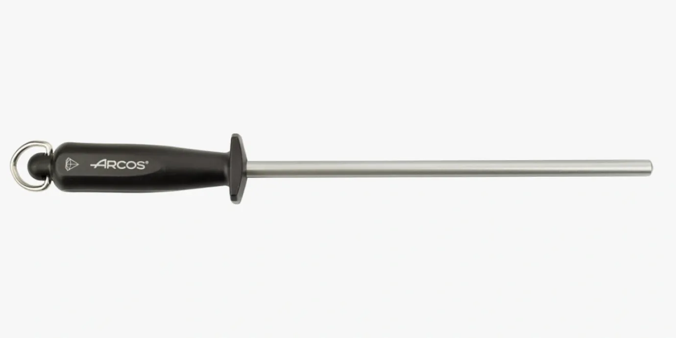 ARCOS Chairas|Chaira redonda de acero al carbono recubierto de diamante color negro 240 mm / 10 mm diámetro
