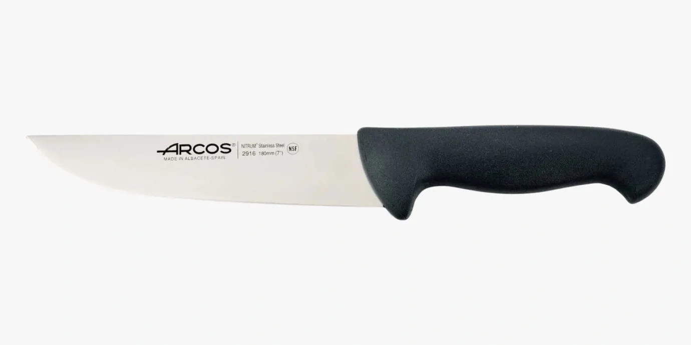 ARCOS Cuchillos Para Carne|Carniceros|Cuchillo Carnicero color negro Serie 2900 180 mm