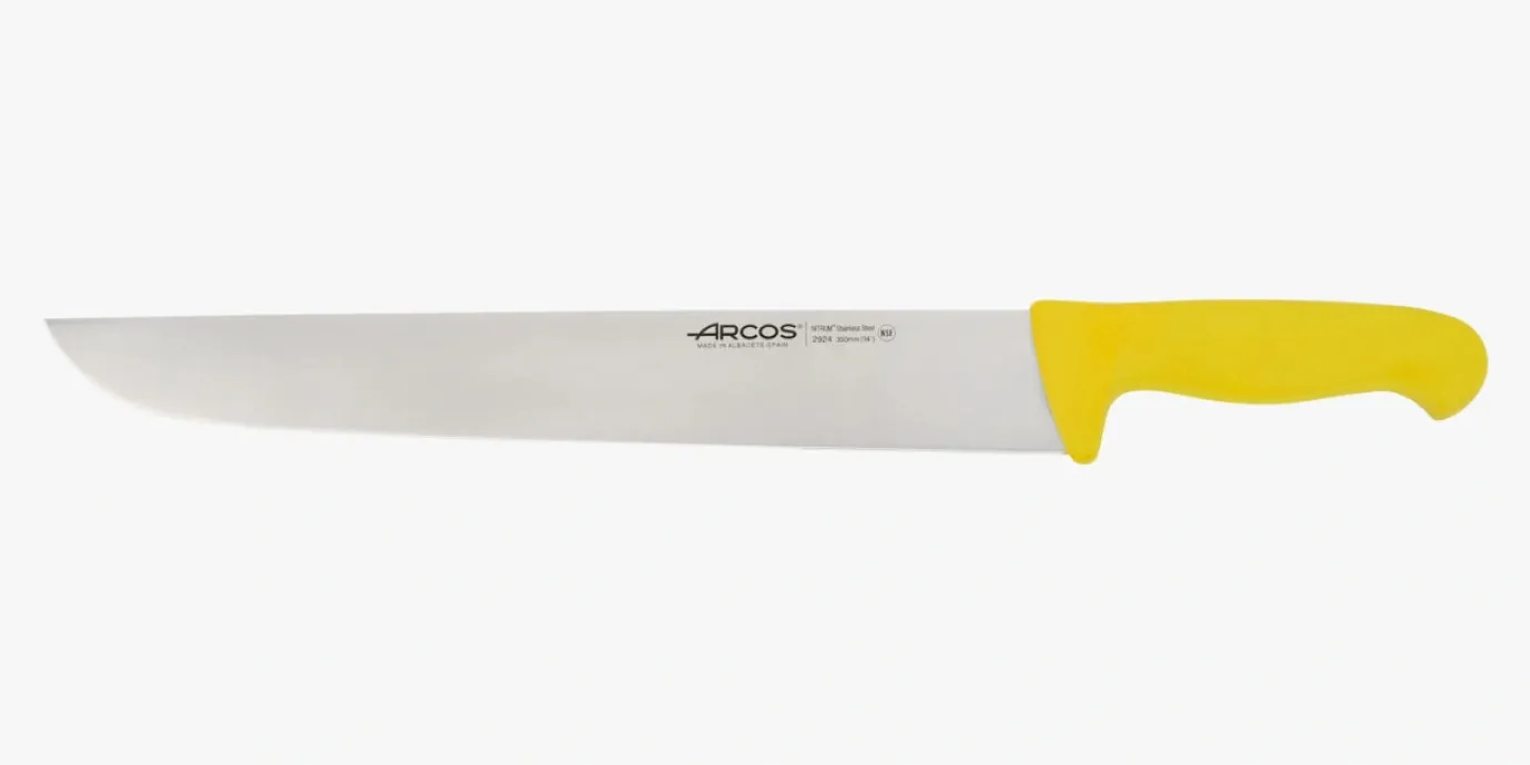 ARCOS Cuchillos Para Carne|Carniceros|Cuchillo Carnicero color amarillo Serie 2900 350 mm