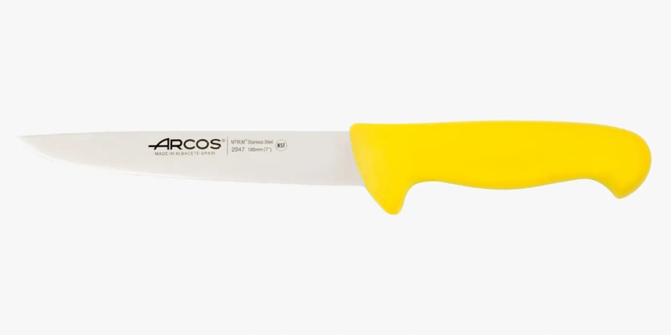 ARCOS Cuchillos Para Carne|Carniceros|Cuchillo Carnicero color amarillo Serie 2900 180 mm
