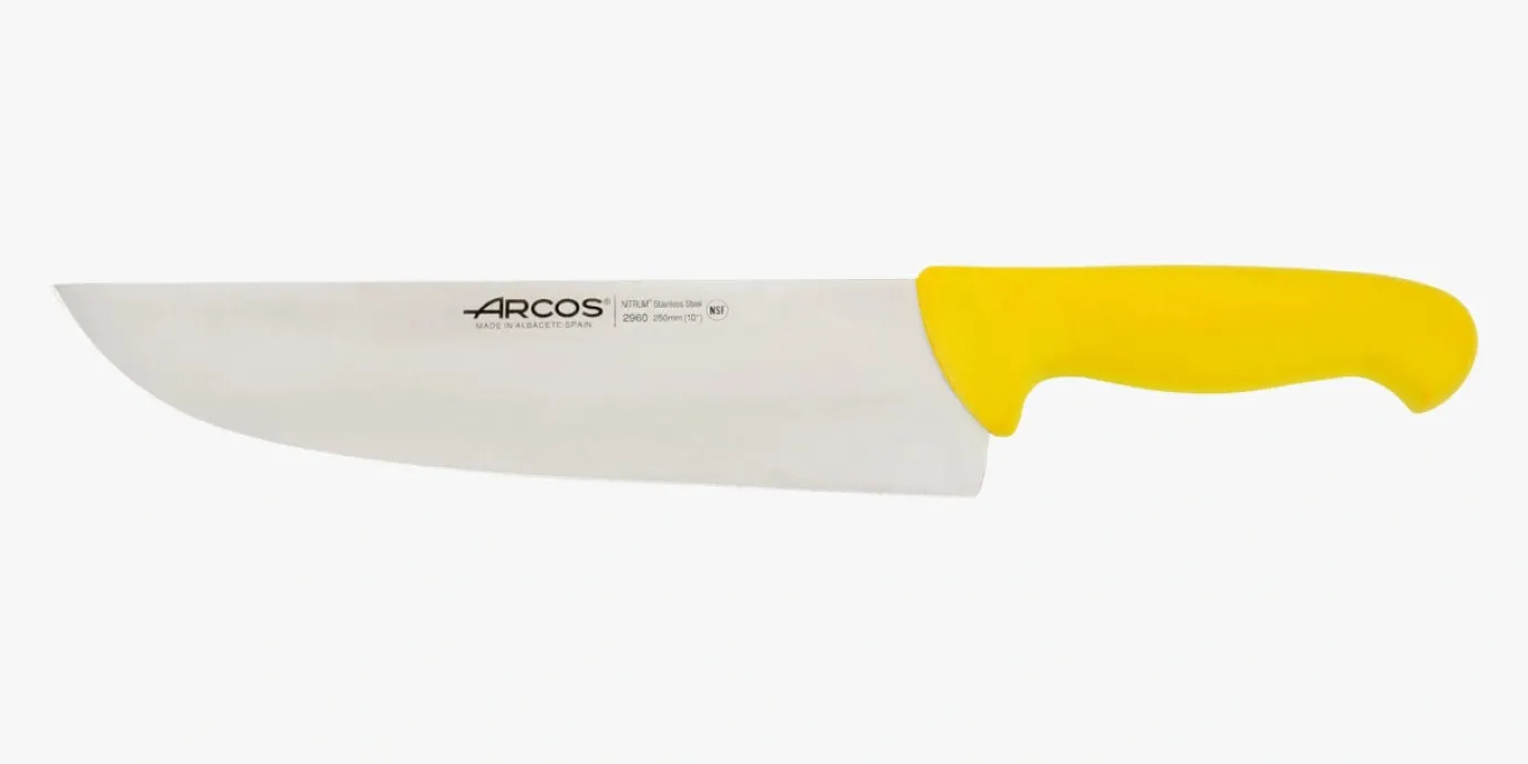 ARCOS Cuchillos Para Carne|Carniceros|Cuchillo Carnicero color amarillo Serie 2900 250 mm