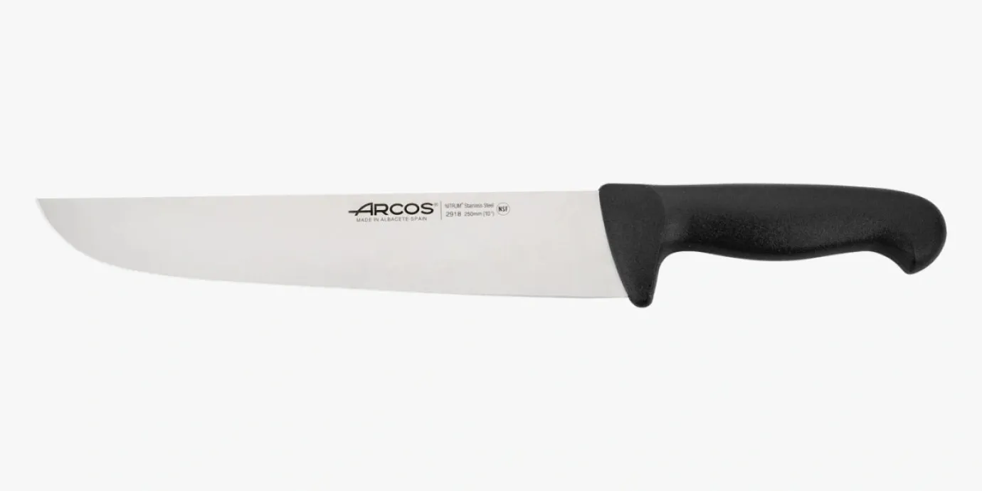 ARCOS Cuchillos Para Carne|Carniceros|Cuchillo Carnicero color negro Serie 2900 250 mm