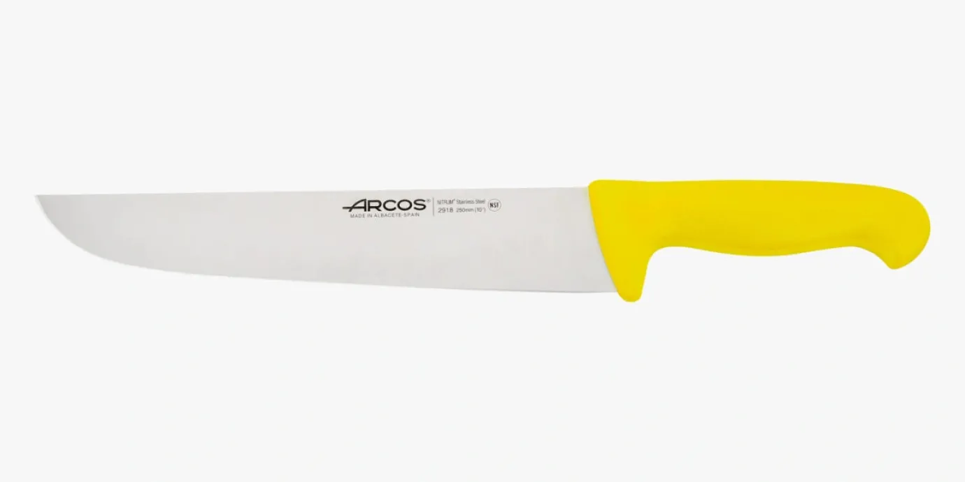 ARCOS Cuchillos Para Carne|Carniceros|Cuchillo Carnicero color amarillo Serie 2900 250 mm