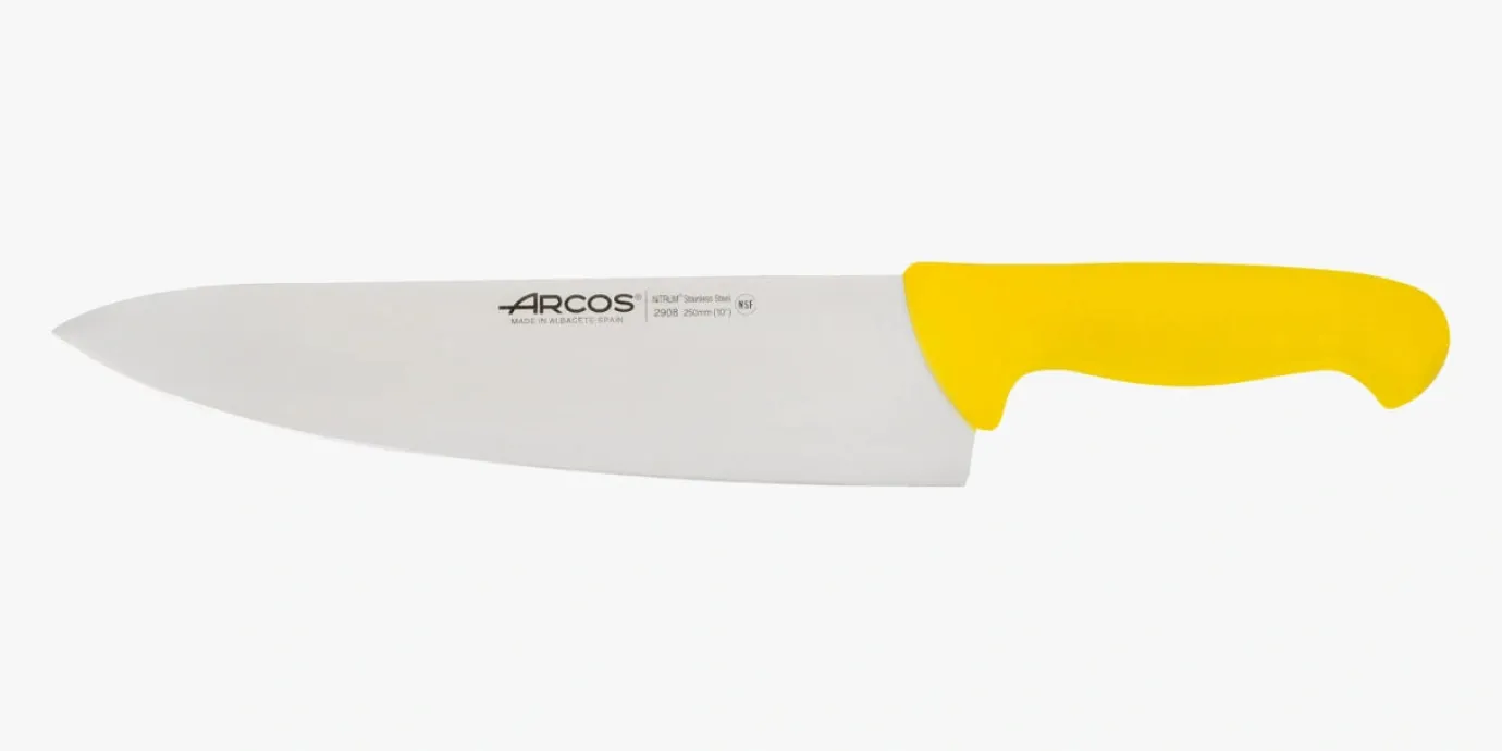 ARCOS Cocineros|Cuchillo Cocinero color amarillo Serie 2900 250 mm