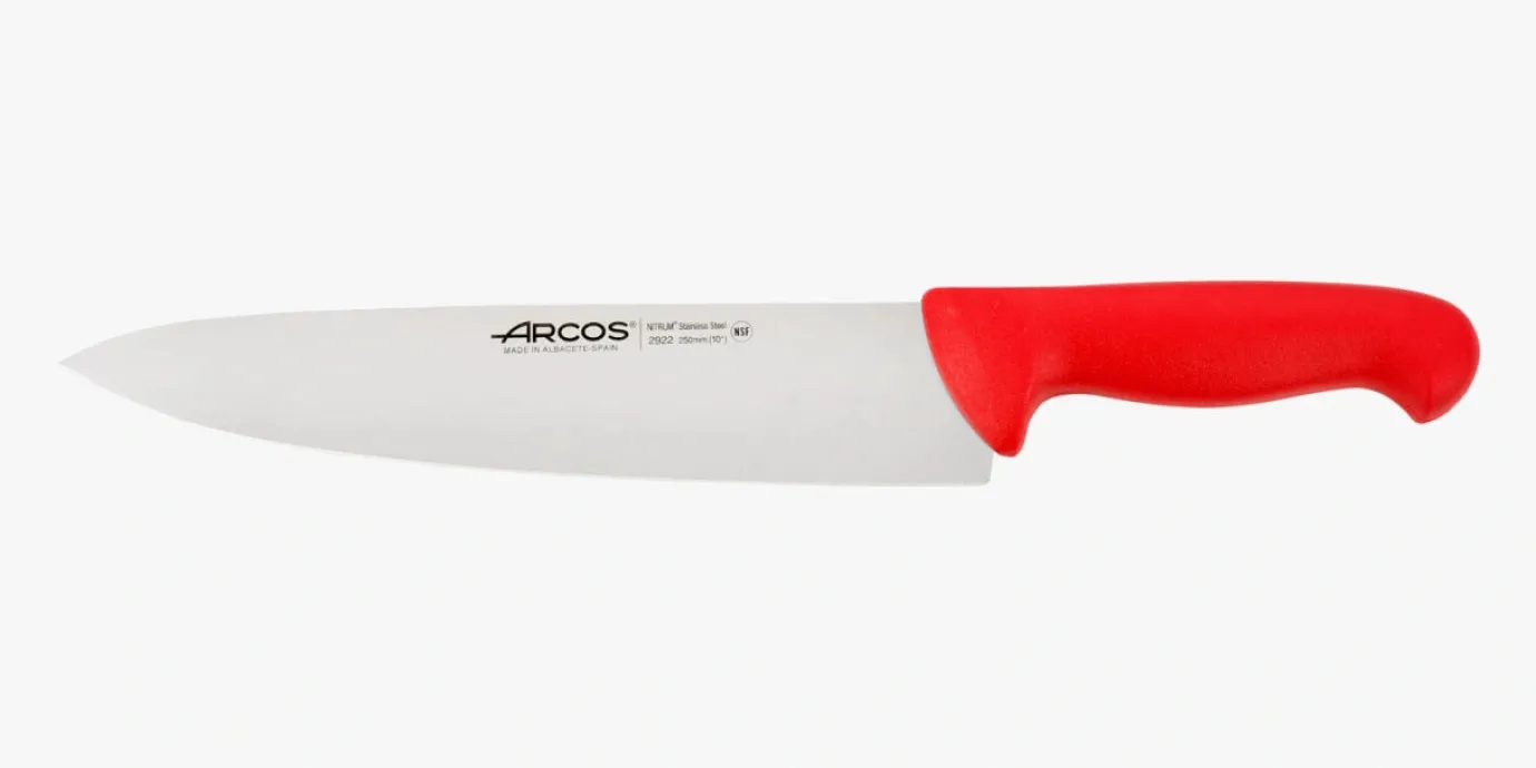 ARCOS Cocineros|Cuchillo Cocinero color rojo Serie 2900 250 mm