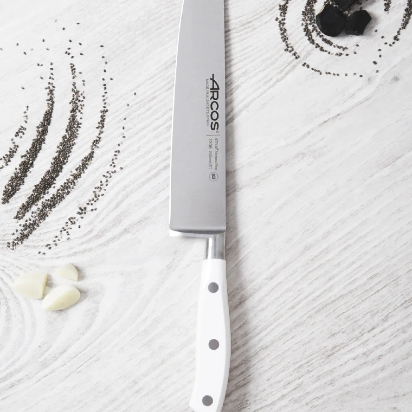 ARCOS Cocineros|Cuchillo Cocinero Serie Riviera Blanc 200 mm