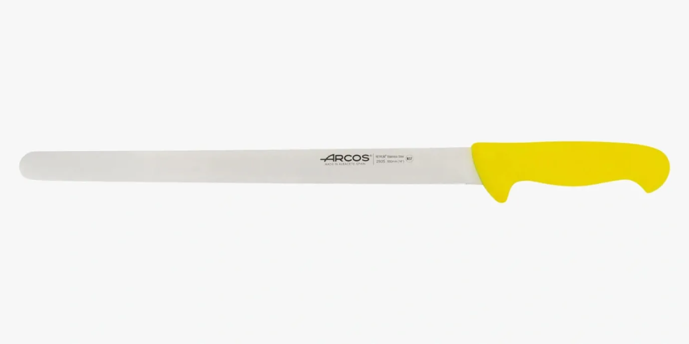 ARCOS Cuchillos Para Carne|Fiambre|Cuchillo Fiambre color amarillo Serie 2900 350 mm