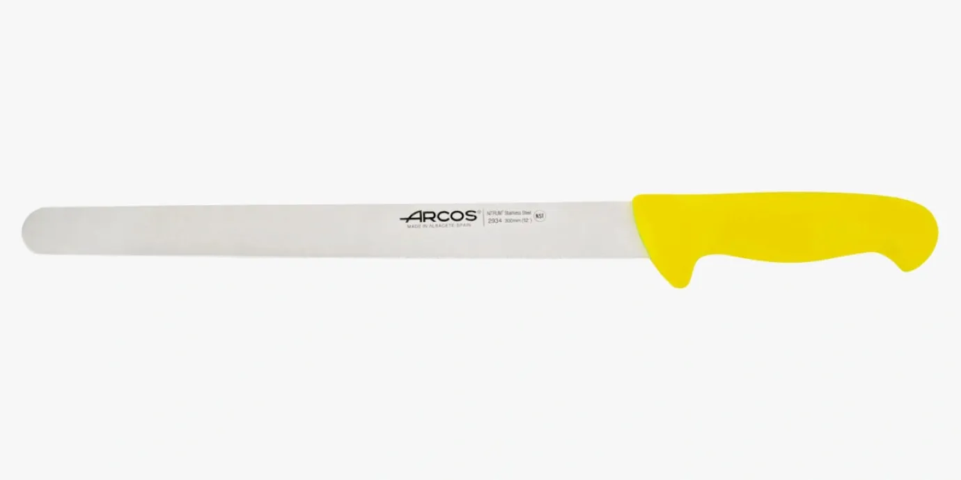 ARCOS Cuchillos Para Carne|Fiambre|Cuchillo Fiambre color amarillo Serie 2900 300 mm