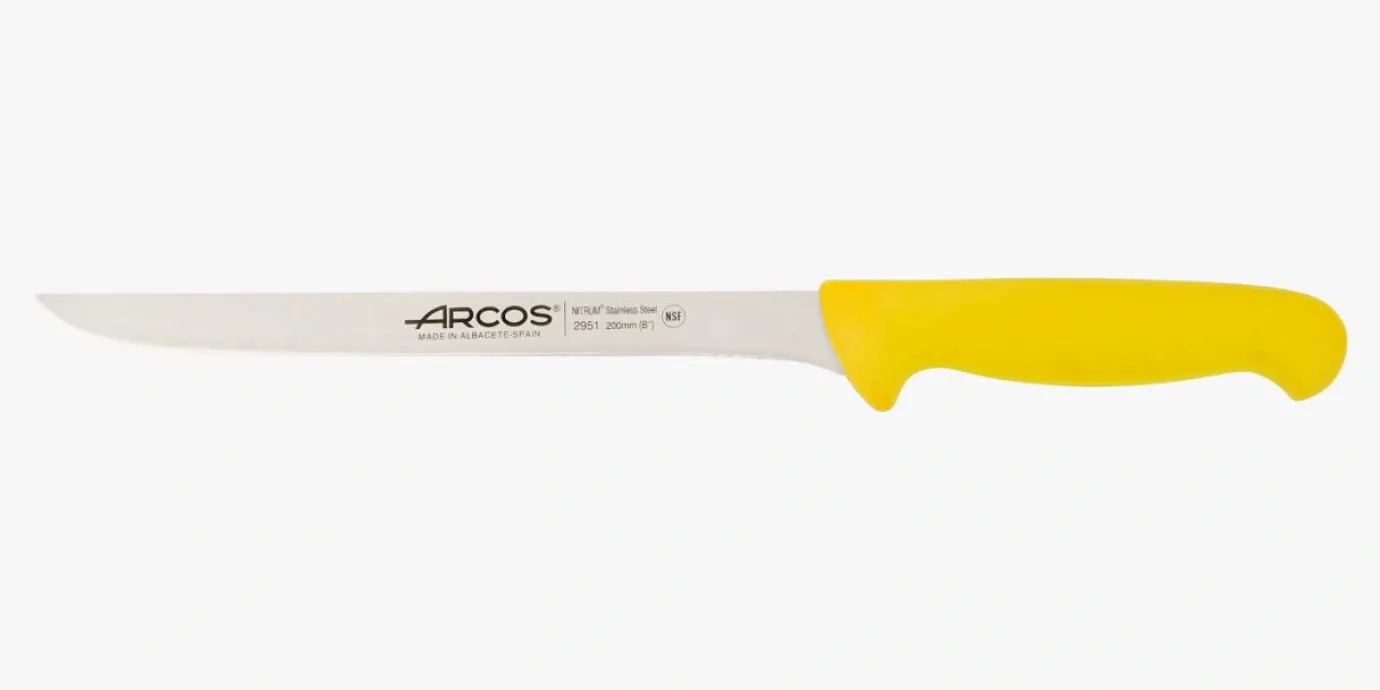 ARCOS Cuchillos Para Carne|Fileteadores|Cuchillo Fileteador color amarillo Serie 2900 200 mm