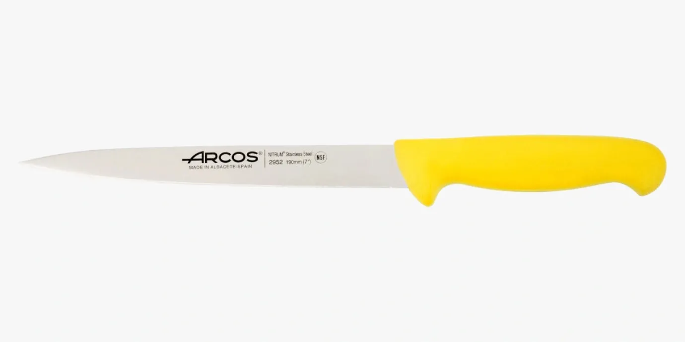 ARCOS Cuchillos Para Carne|Fileteadores|Cuchillo Fileteador color amarillo Serie 2900 190 mm