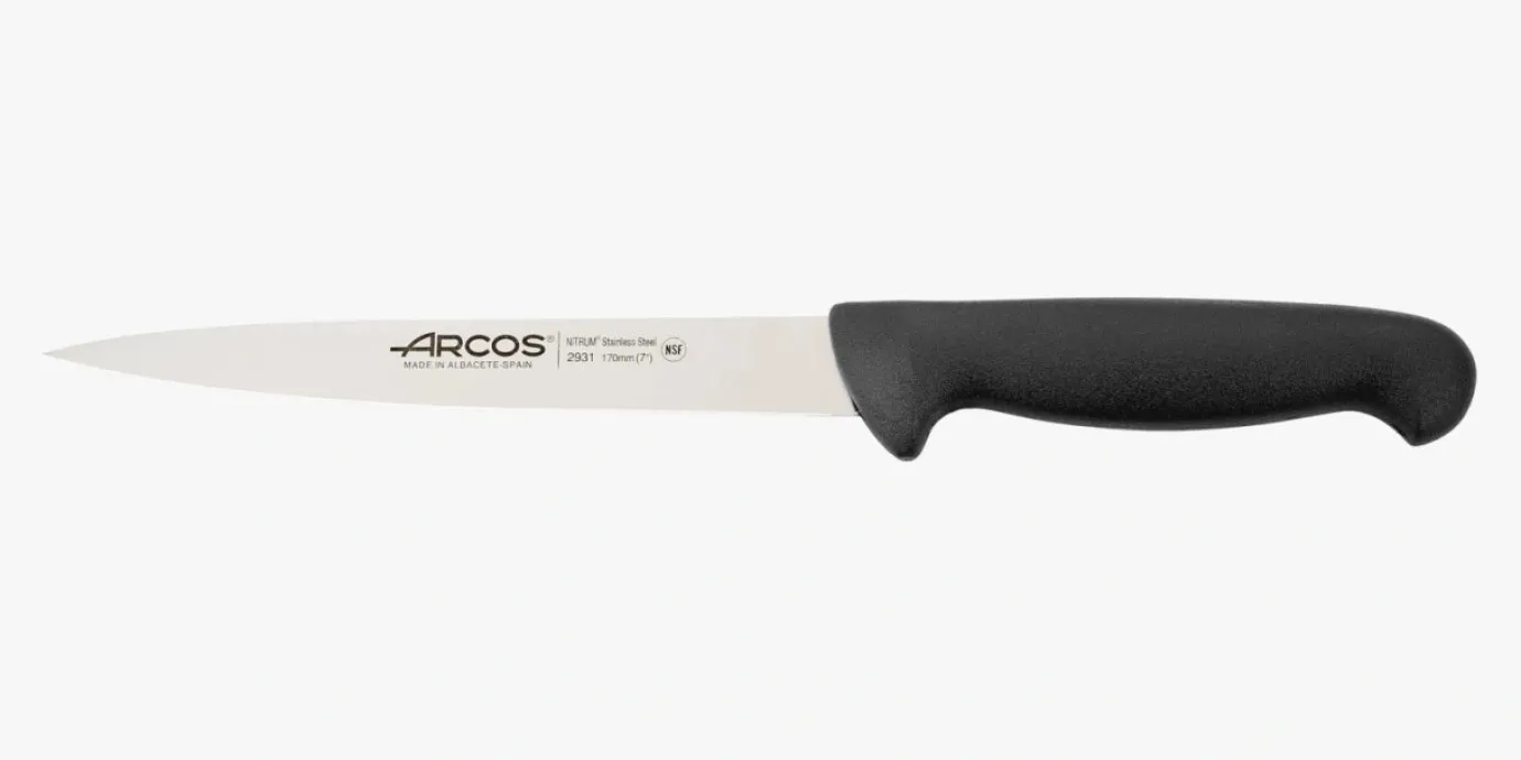 ARCOS Cuchillos Para Pescado|Lenguado|Cuchillo Lenguado Color Negro Serie 2900 170 mm