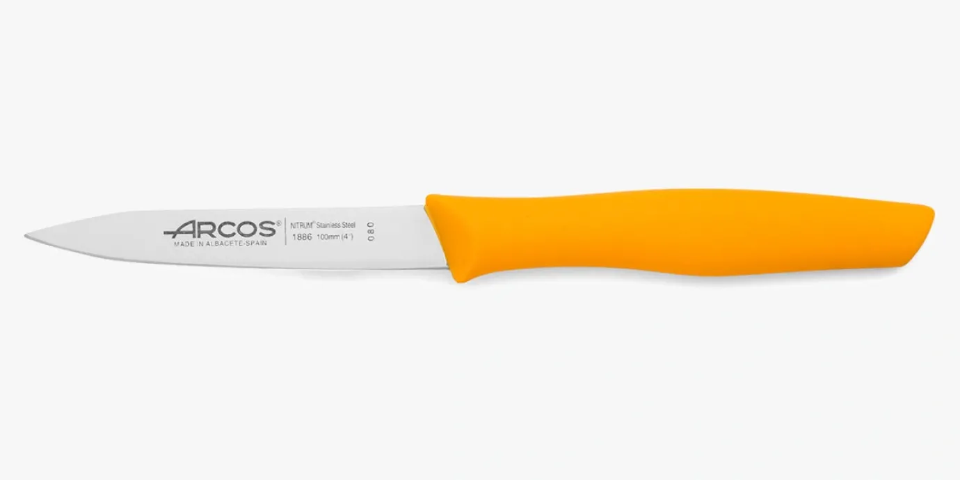 ARCOS Mondadores|Cuchillo Mondador Color Mostaza Serie Nova 100 mm