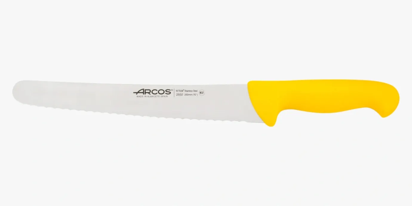ARCOS Pasteleros|Cuchillo Pastelero color amarillo Serie 2900 250 mm