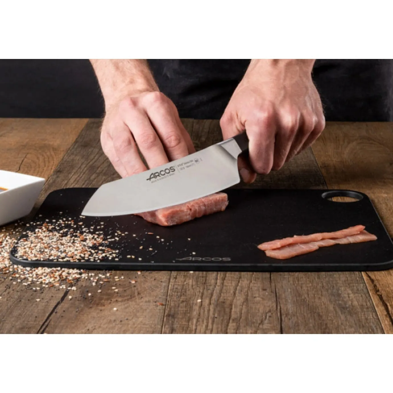 ARCOS Cuchillos Para Pescado|Japoneses|Cuchillo Rocking Santoku Serie Manhattan 190 mm