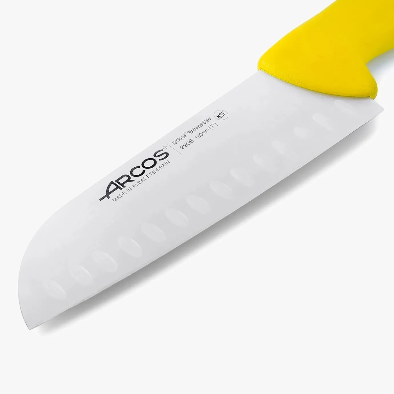 ARCOS Cuchillos Para Pescado|Japoneses|Cuchillo Santoku color amarillo Serie 2900 180 mm