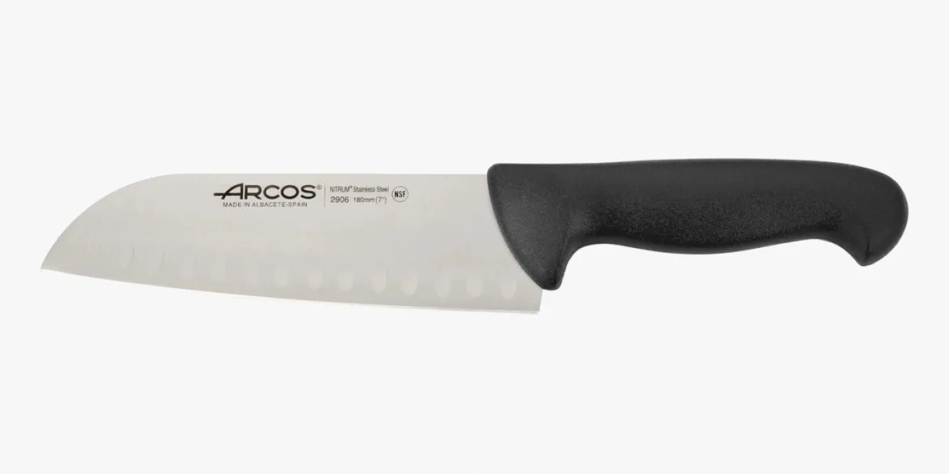 ARCOS Cuchillos Para Pescado|Japoneses|Cuchillo Santoku color negro Serie 2900 180 mm