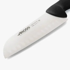 ARCOS Cuchillos Para Pescado|Japoneses|Cuchillo Santoku color negro Serie 2900 180 mm