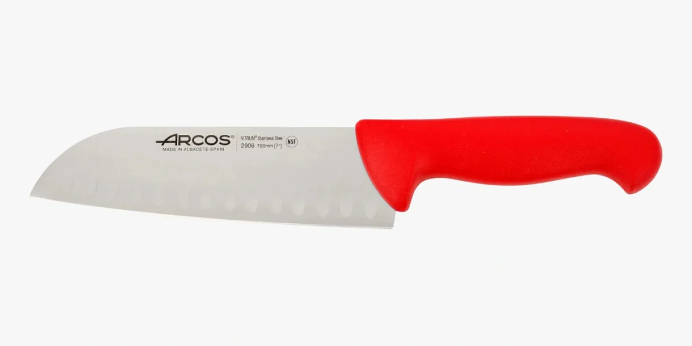 ARCOS Japoneses|Cuchillo Santoku Color rojo Serie 2900