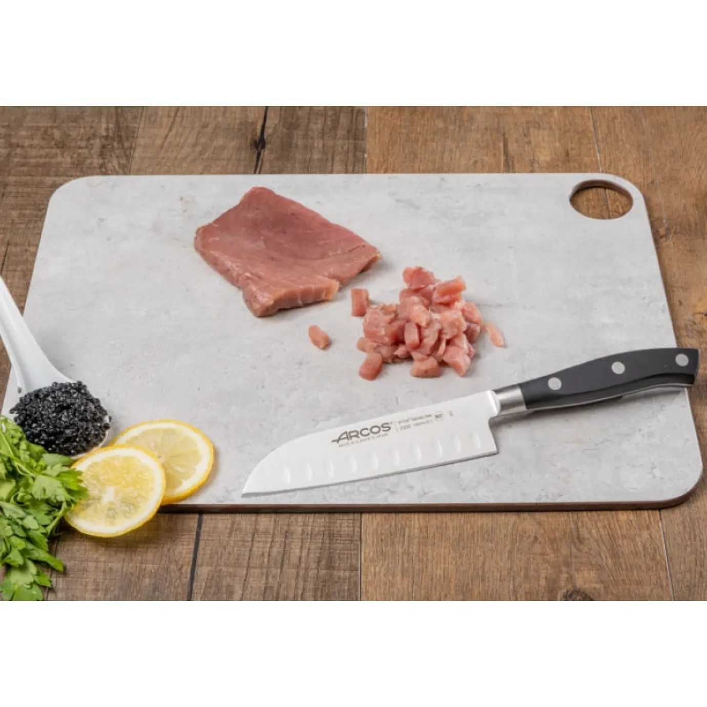 ARCOS Cuchillos Para Pescado|Japoneses|Cuchillo Santoku Serie Riviera 140 mm