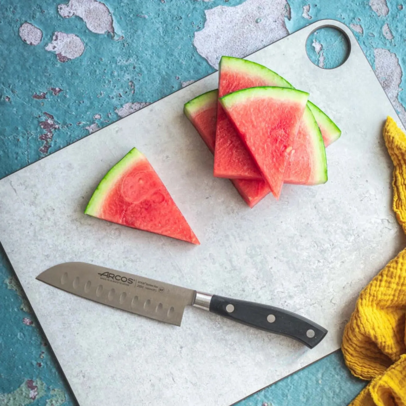 ARCOS Cuchillos Para Pescado|Japoneses|Cuchillo Santoku Serie Riviera 140 mm