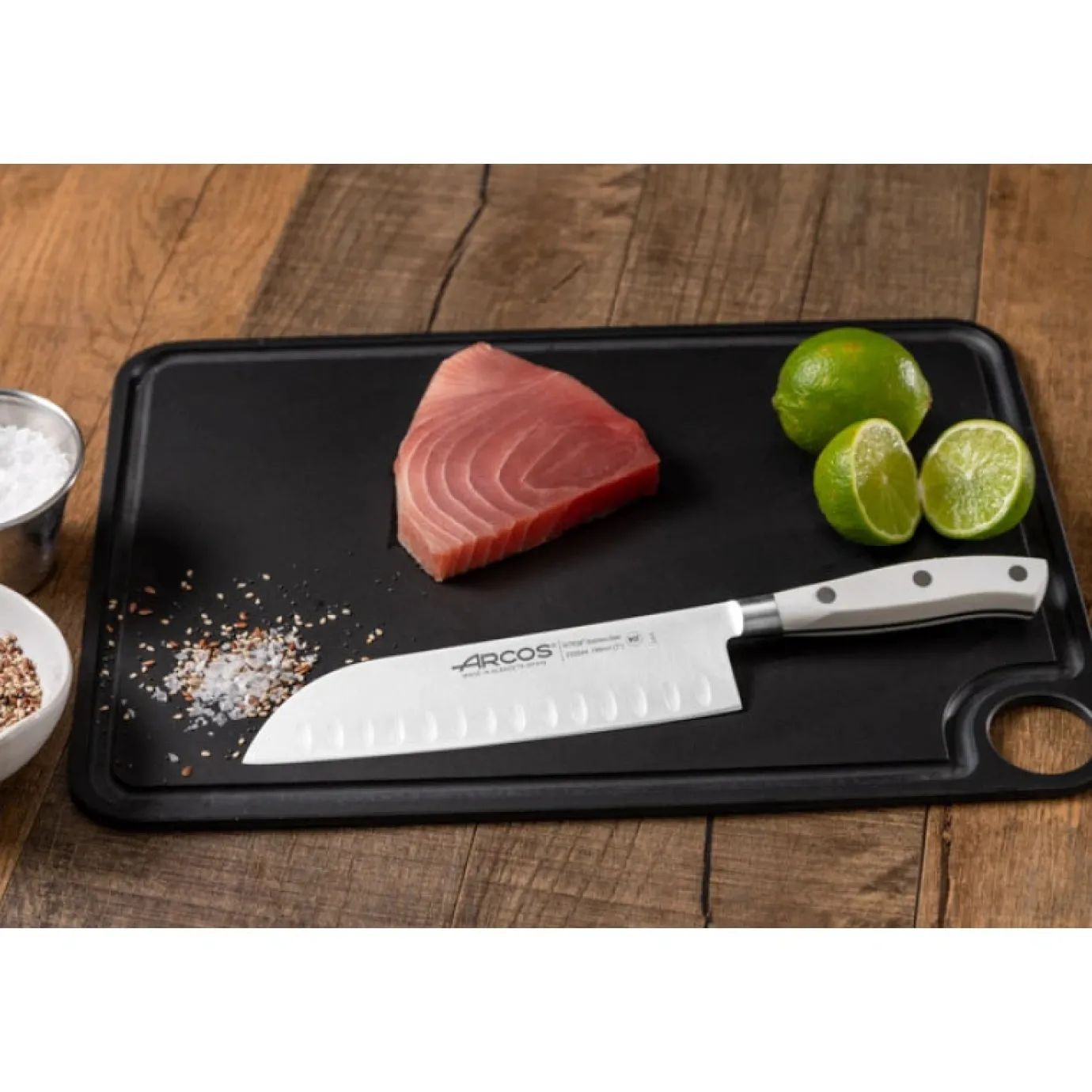 ARCOS Cuchillos Para Pescado|Japoneses|Cuchillo Santoku Serie Riviera Blanc 180 mm