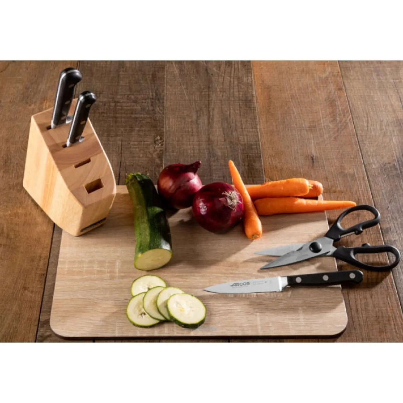 ARCOS Juegos De Cuchillos De Cocina|Juego cocina 3 pzas. Serie Ópera + Tijeras + Taco