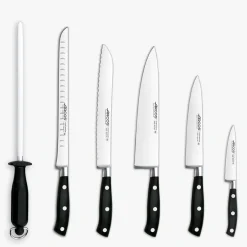 ARCOS Juegos De Cuchillos De Cocina|Juego cocina 5 pzas. Serie Riviera + Chaira + Taco