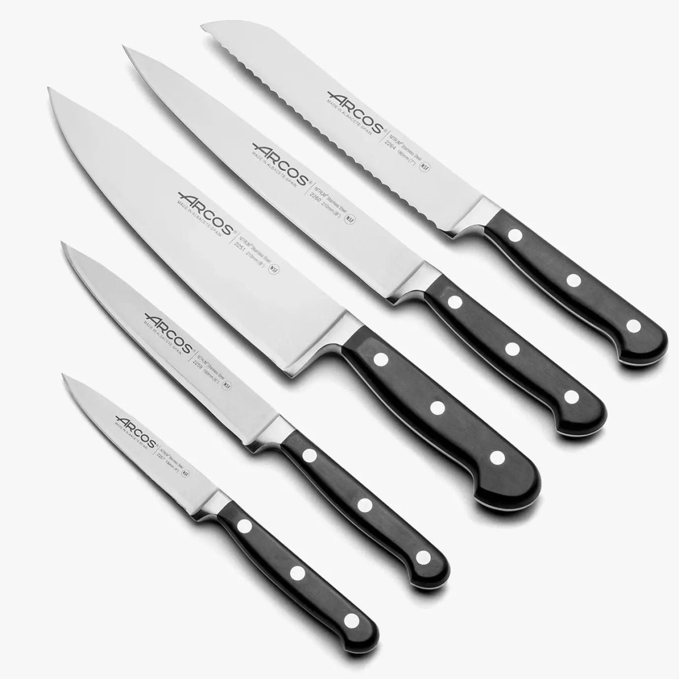 ARCOS Juegos De Cuchillos De Cocina|Juego cocina 5 pzas. Serie Ópera + Taco