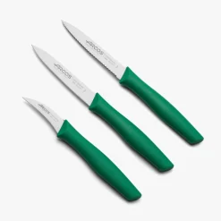 ARCOS Mondadores|Juego de 3 cuchillos Mondadores color Verde Serie Nova
