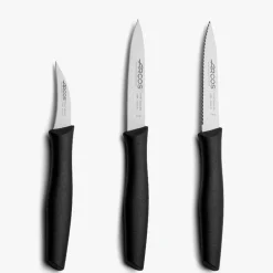 ARCOS Juegos De Cuchillos De Cocina|Juego de 3 cuchillos Mondadores color Negro Serie Nova