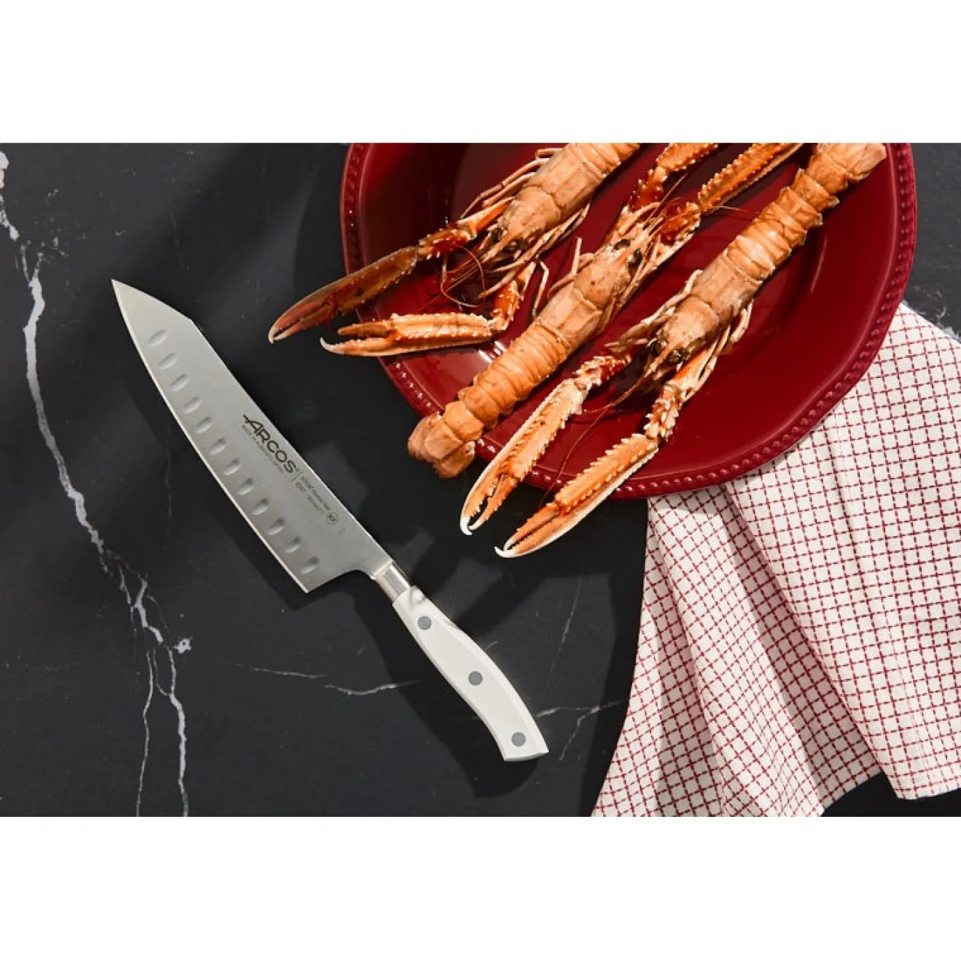 ARCOS Cuchillos Para Pescado|Japoneses|Rocking Santoku Serie Riviera Blanc 180 mm