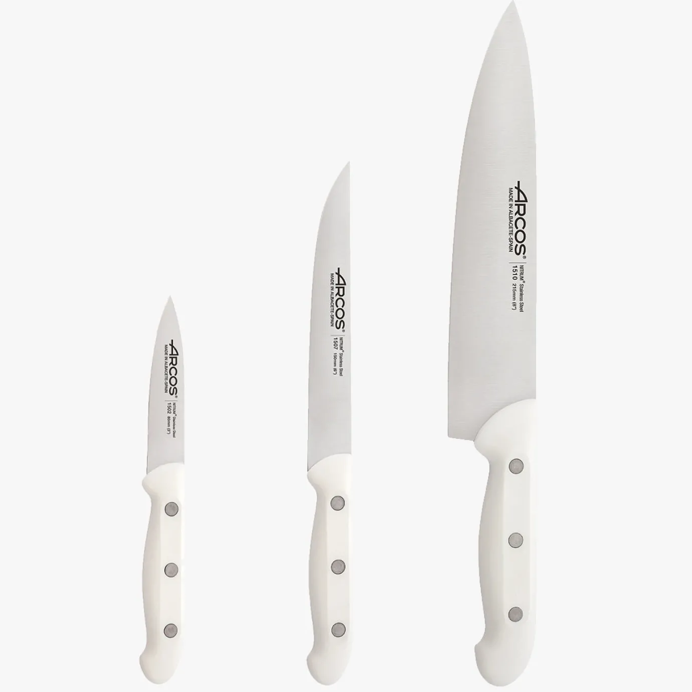 ARCOS Sets Universales|Set 3 cuchillos White Basic