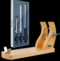 ARCOS Cuchillos Para Carne|Set jamonero Serie Riviera y Soporte de Jamón