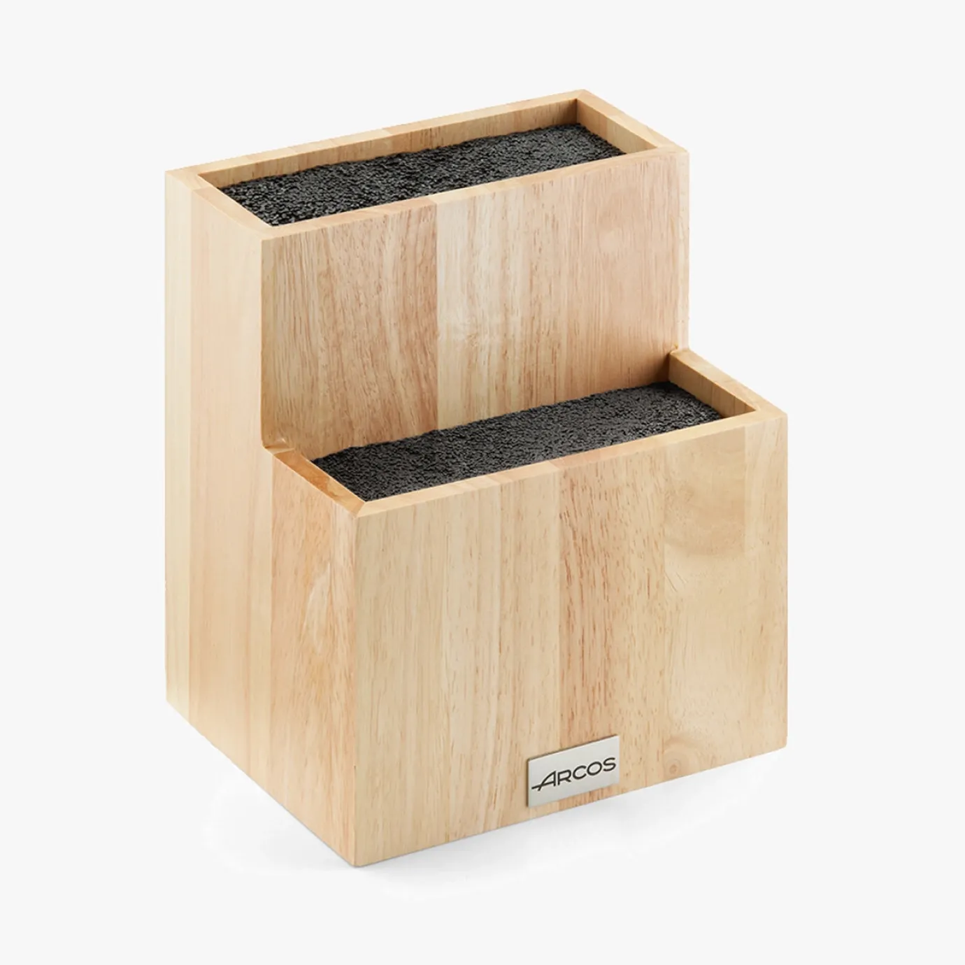 ARCOS Soporte Para Cuchillos|Soporte dos alturas madera de caucho 225 x 185 x 150 mm