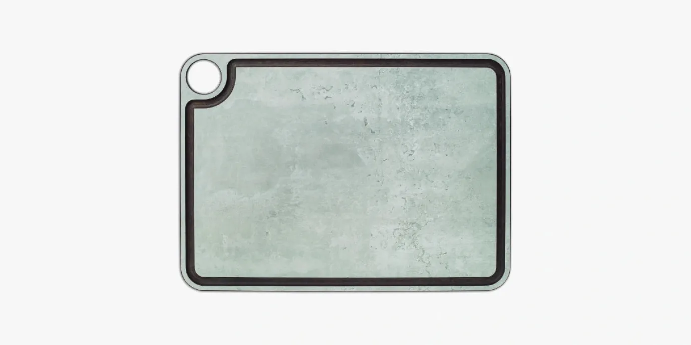 ARCOS Tablas|Tabla de corte gris con canal y colgador 377 x 277 mm