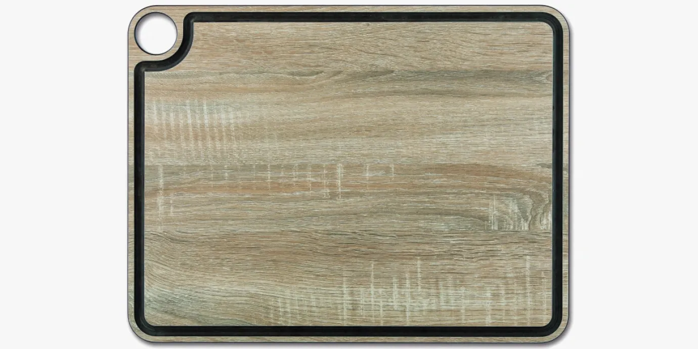 ARCOS Tablas|Tabla de corte marrón con canal y colgador 427 x 327 mm