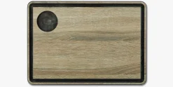 ARCOS Tablas|Tabla salsera marrón para servir con canal 330 x 230 mm